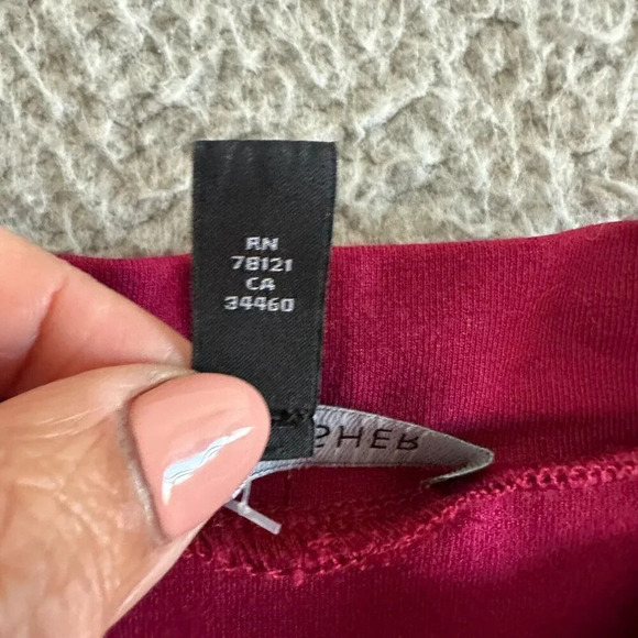 Eileen Fisher Tunic Hibiscus Red Viscose Jersey Mock Neck Caftan - Picture 14 of 16